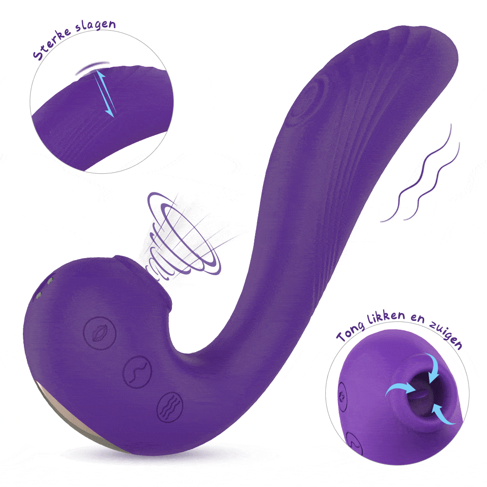 Echo 3 in 1 Clitoral Sucking & Licking Vibrator (Purple)