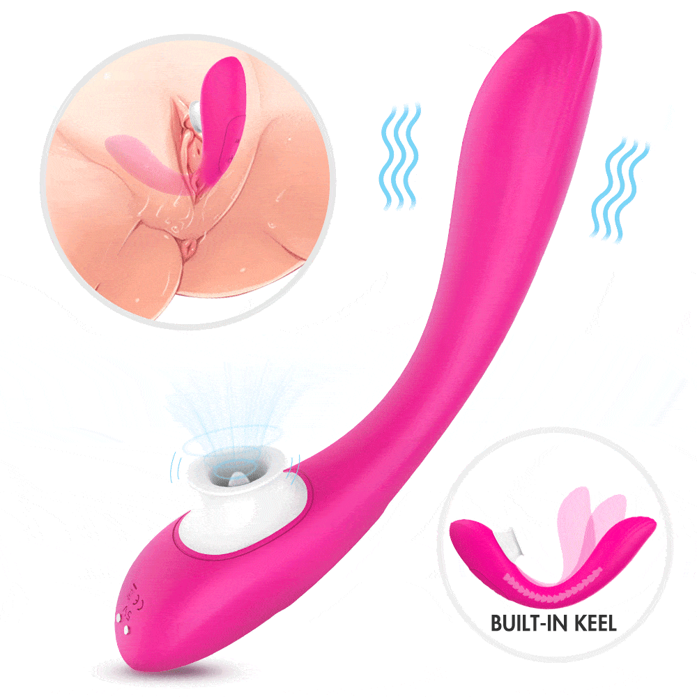 Instinct® Tongue Bendable Sucking Vibrator Couples (Pink)