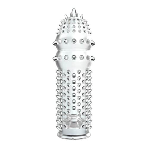 Diamante Penis Sleeve Clear Front Adult Luxury