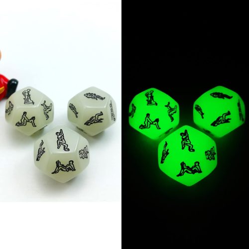 12 Sided Adult Dice : Glow In The Dark Sex Dice Adult Luxury