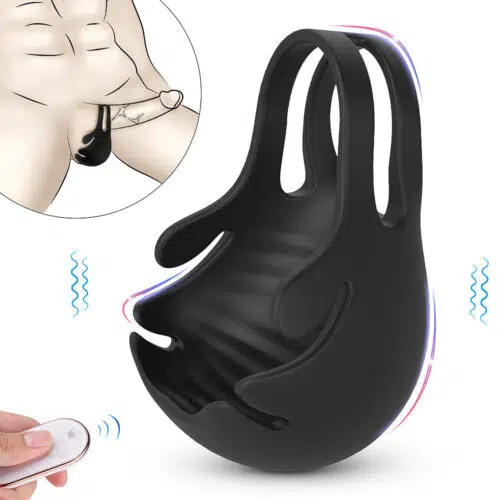 Mighty Max Vibrating Testicle Stimulator and Cock Ring With Remote Adult Luxury