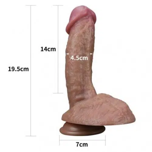 7.5'' Dual layered Platinum Silicone Cock Sex Toy For Women Adult Luxury 