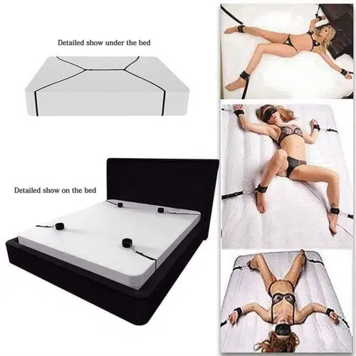 Black Nylon Under Mattress Bed Restraints Sex Restraints Bondage Adult Luxury