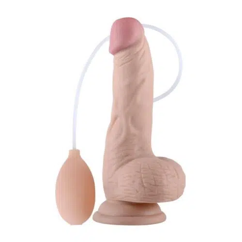 8" Soft Ejaculation Cock With Ball Ejaculating Squirting Dildo Adult Luxury