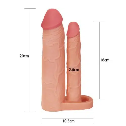 Add 50 % Pleasure X Tender Double Penis Sleeve Adult Luxury