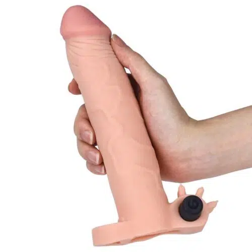 Add 50% Pleasure X Tender Vibrating Penis Sleeve ( Brown) Adult Luxury