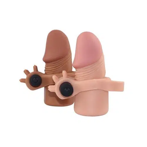 Add 5cm" Pleasure X Tender Vibrating Penis Sleeve (Brown) Adult Luxury