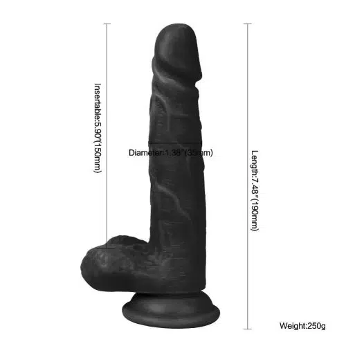 Black Opulence Dildo (19 cm x 3.5 cm) Adult Luxury