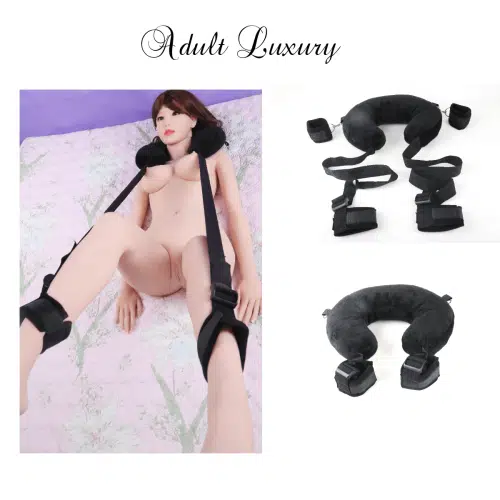 Bondage Kit Sex Toys Plush Neck Pillow & Handcuffs & Ankle Cuffs Adult Luxury