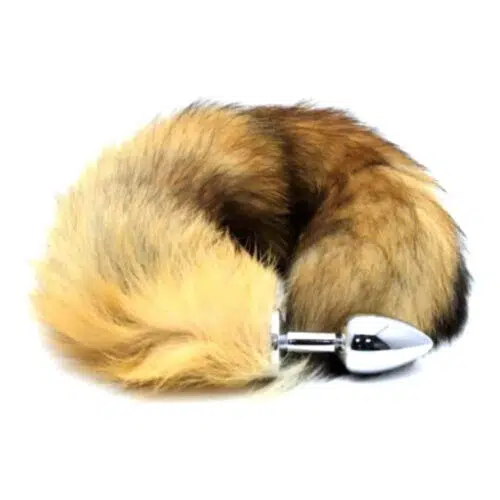 Brown Fox Tail Anal Plug Curled RightAdult Luxury