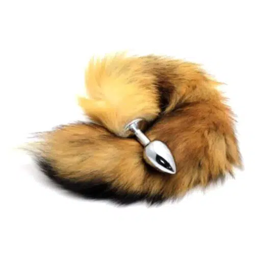 Brown Fox Tail Anal Plug Curled Adult Luxury