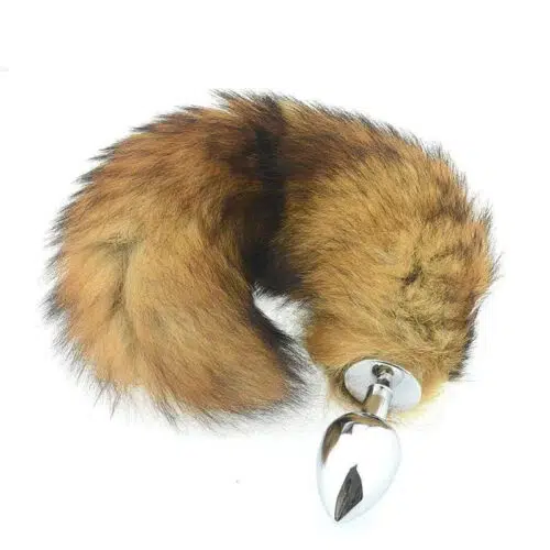 Brown Fox Tail Anal Plug Front Adult Luxury