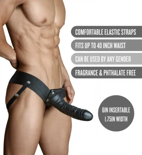 DR.SKIN Hollow Dildo Strap-On ( Black) Product Feature Adult Luxury