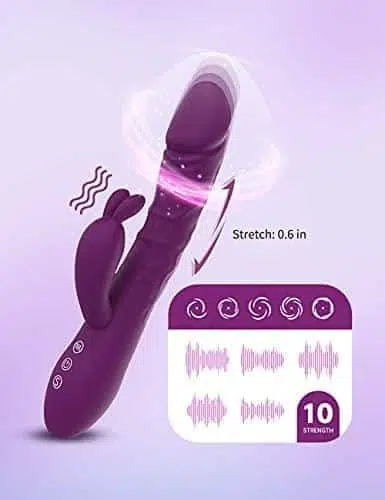 DeLux Thrusting Pulsating Vibrating Silent Rabbit Vibrator (Purple) Adult Luxury
