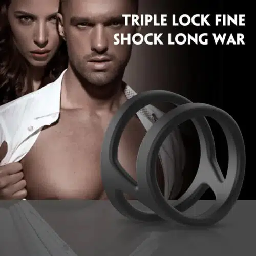 Double Multifunction Silicone Strong Cock Ring For Couples Adult Luxury