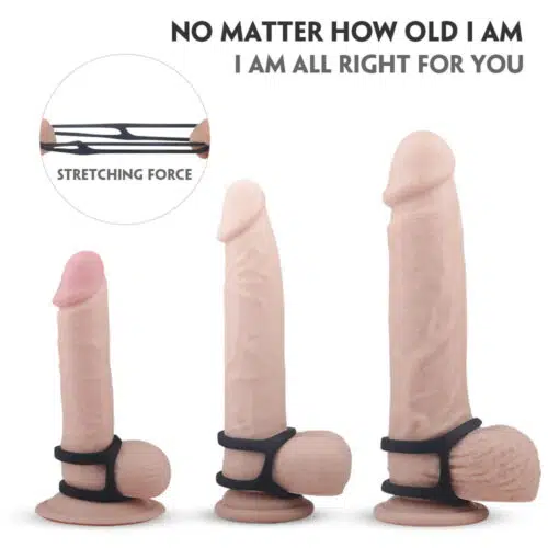 Double Multifunction Silicone Strong Cock Ring Stretched Material For All Penises Adult Luxury