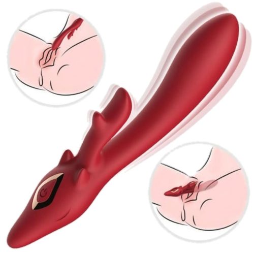 Power Play Elegancy: G-Spot and Clitoris Vibrator (Red) Adult Luxury