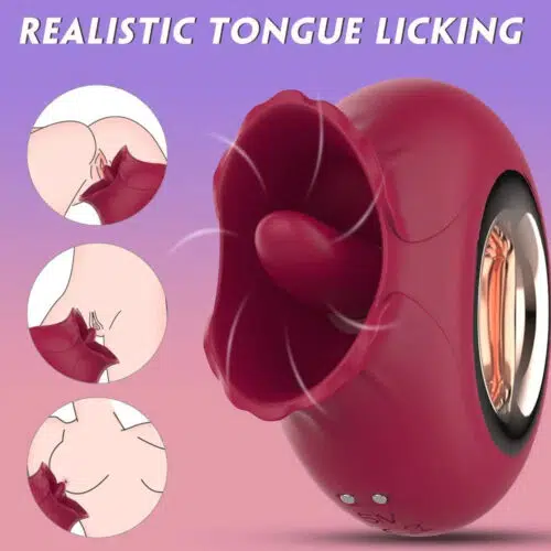 French Kiss Licking BioAir Vibrator Red Silicone Material Adult Luxury