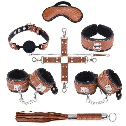 Genuine Leather -Luxury Bondage Set (in Black) Adult Luxury