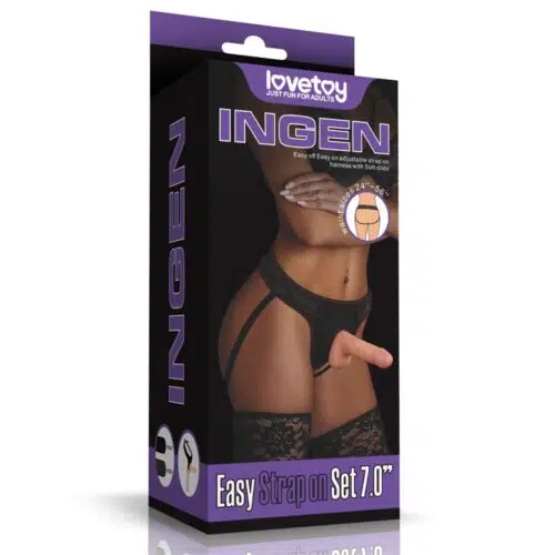 Harness & Strap-On Dildo. One Size Fits All 7.0' lovetoy Adult Luxury