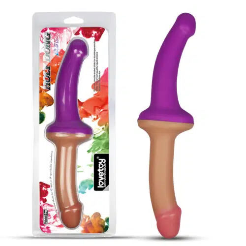 Double Sided Strapless Dildo & Strap-On (Flesh and Purple) Adult Luxury