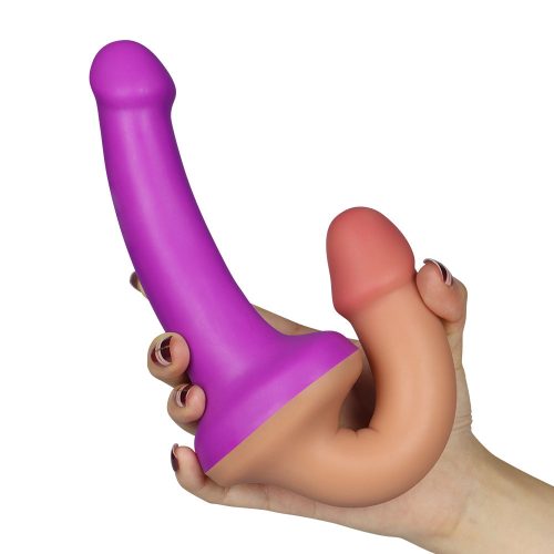 Double Sided Strapless Dildo & Strap-On (Flesh and Purple) Adult Luxury