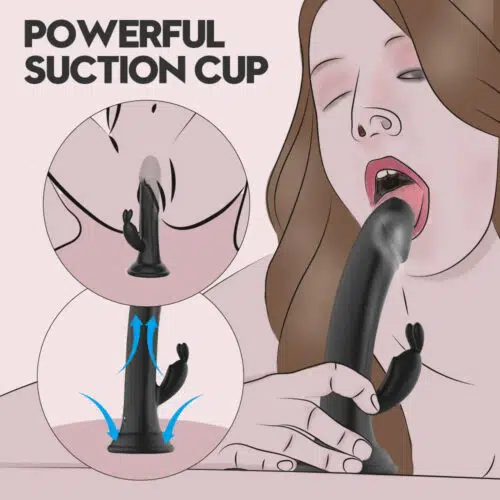 Satisfy Magic Rabbit Vibrator Dildo Black Suction Cupped Dildo Adult Luxury
