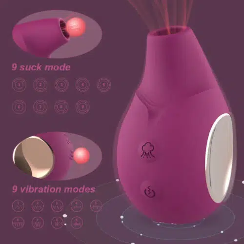 Odyssey Bio Air Vibe® 2 in 1 Vibrator Pink Suction Modes Adult Luxury