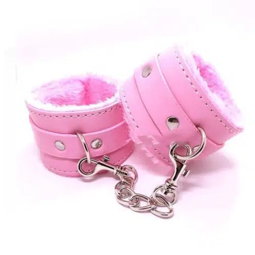 Pink Fur Lined Sex Cuffs Adult Luxury
