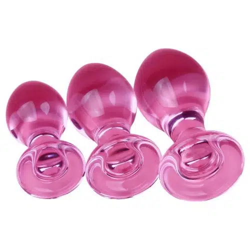 Pink Glass Anal Butt Plugs From Pretty Sex Toys Adult Luxury