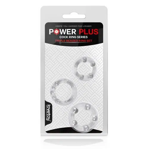Power Plus Triple Beaded Ring Set Adult Luxury