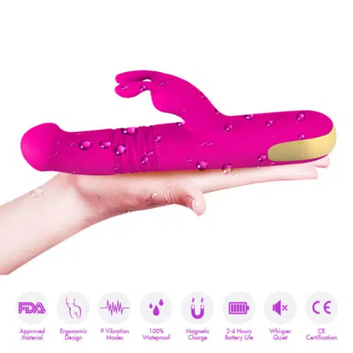 Rabbit Thrusting Vibrator Purple Vibrator Features Adult Luxury