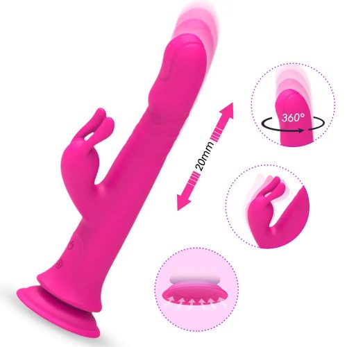 Pro Thrusting Remote Control Suction-Cup Rabbit Vibrator Full Product Adult Luxury