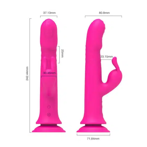 Pro Thrusting Remote Control Suction-Cup Rabbit Vibrator Size Dimensions Adult Luxury