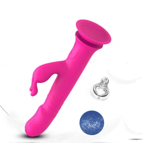 Pro Thrusting Remote Control Suction-Cup Rabbit Vibrator Silicone Material Adult Luxury