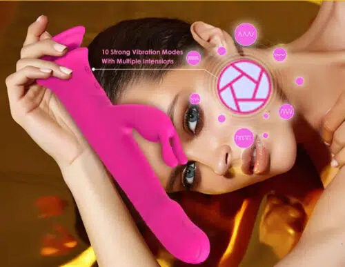 Pro Thrusting Remote Control Suction-Cup Rabbit Vibrator 10 Vibration Modes Adult Luxury