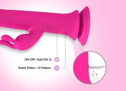 Pro Thrusting Remote Control Suction-Cup Rabbit Vibrator Adult Luxury Pink Power Instruction Adult Luxury