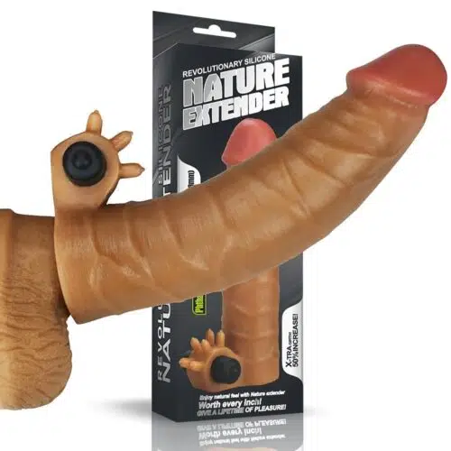 Real Feel Vibrating Penis Sleeve from Germany +50% (Brown) Adult Luxury