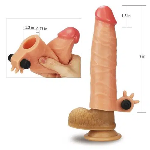 Real Feel Vibrating Penis Sleeve from Germany +50% (Flesh) Adult Luxury