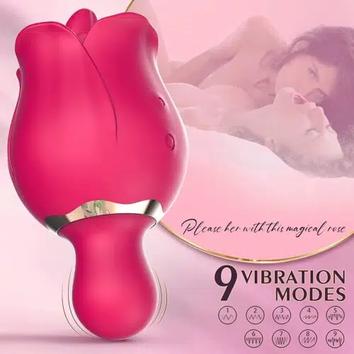 3 in 1 Rose Lick-Enamour (Red) Licking Vibrator Adult Luxury