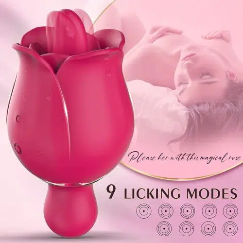3 in 1 Rose Lick-Enamour (Red) Licking Vibrator Adult Luxury