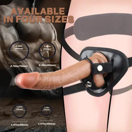 Amorous Vibrating Dildo With Strap On + Bullet & Cock Rings Available in 4 Sizes Adult Luxury