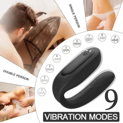 Vibe-Us Couples Remote Vibrator Black 9 Vibration Modes Adult Luxury