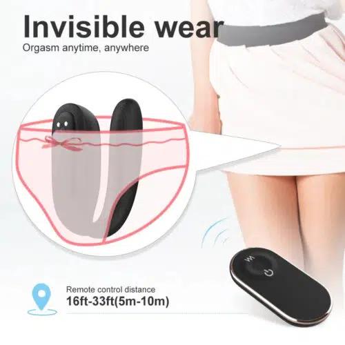 Vibe-Us Couples Remote Vibrator Black Invisible Panty Vibrator Adult Luxury
