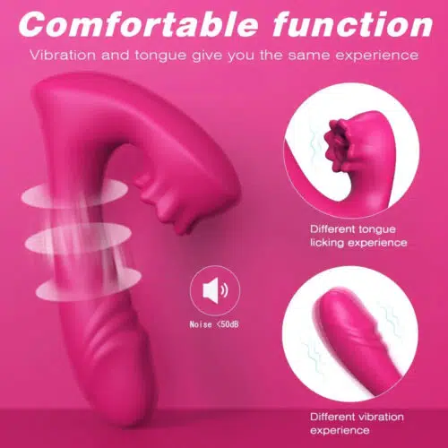 The One And Only 3 in 1 Licking Bio Air Vibrator (Pink) Quiet Vibrator Adult Luxury