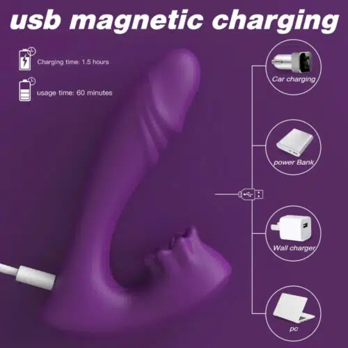 The One And Only 3 in 1 Licking Bio Air Vibrator (Purple) USB Charging Adult Luxury 2