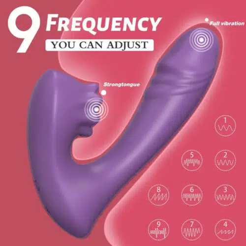 The One And Only 3 in 1 Licking Bio Air Vibrator (Purple) 9 Vibration Modes Adult Luxury