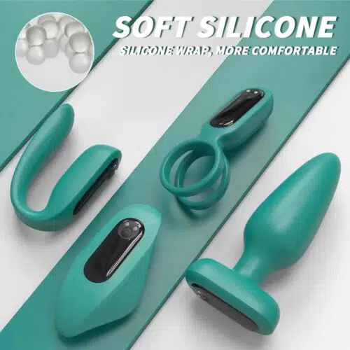 VibeIt Couples Starting Kit (Green) Soft Silicone Material Adult Luxury