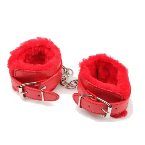 Soft Handcuffs Faux Leather ( Red) Adult Luxury