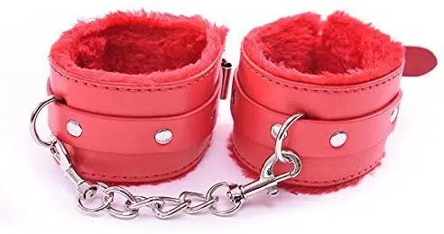Soft Handcuffs Faux Leather ( Red) Adult Luxury